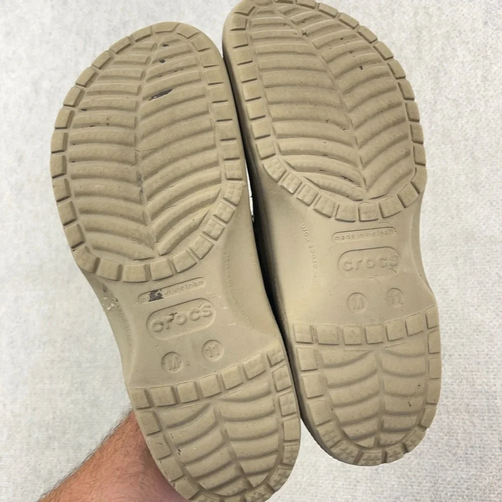Men's Crocs Yukon Vista II Leather Rubber Slip-On Clog Sandals Brown Size 11
